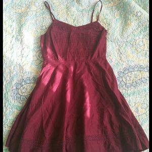 Maroon old navy fit and flare dress